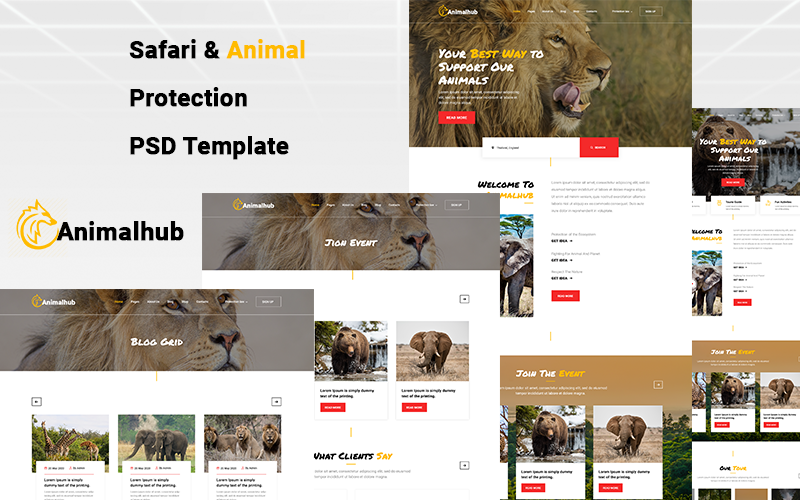Plantilla PSD de protección animal