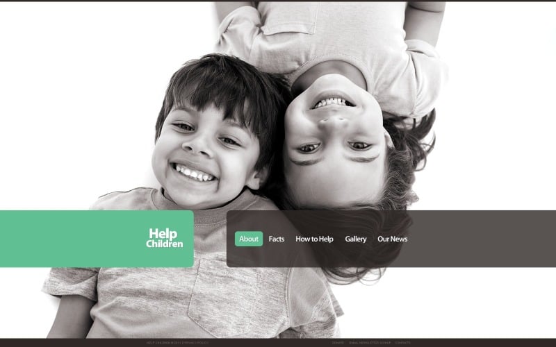 Бесплатный дизайн WordPress для продвижения детской благотворительности