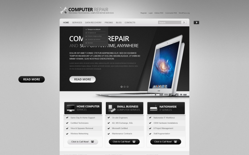 Бесплатный сайт WordPress для ремонта компьютеров