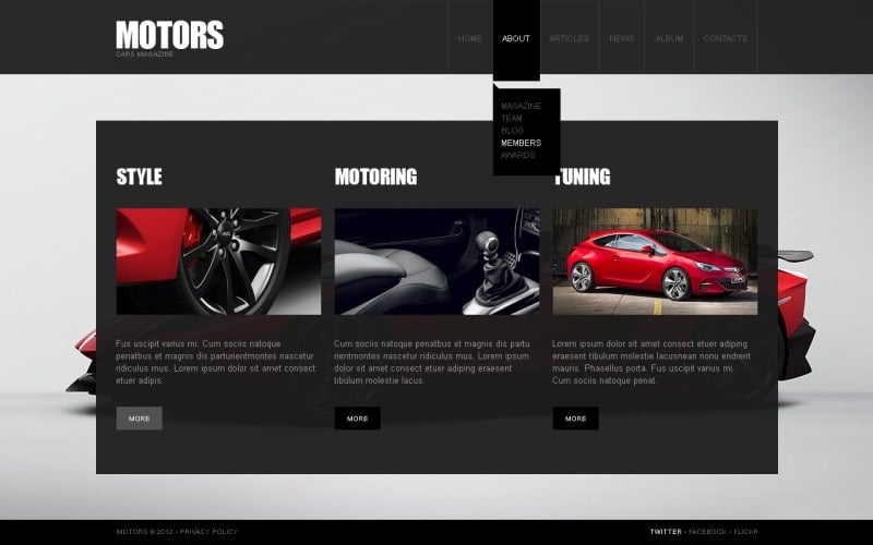 Conception WordPress de voiture gratuite pour la promotion des affaires