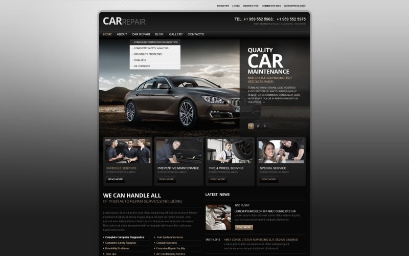 Free WordPress Site for Car Repair