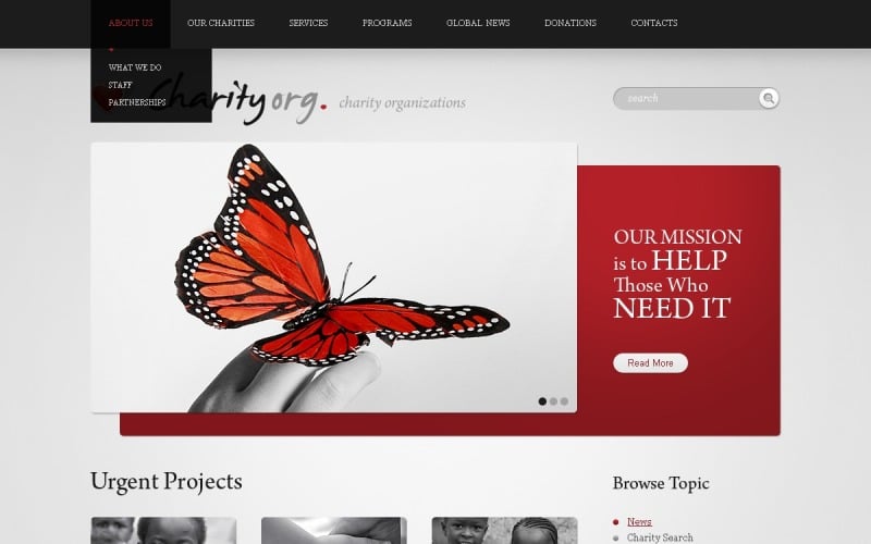 Free WordPress Template for Online Charity