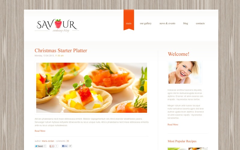 Gratis Clean Cooking WordPress Theme