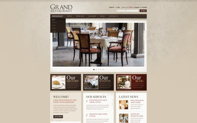 Gratis WordPress -tema för café och restaurang
