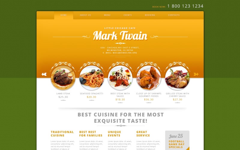 Kostenloses Cafe Responsive WordPress Theme