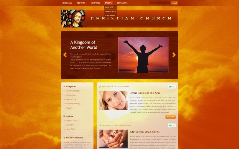 Modelo WordPress grátis para cristãos