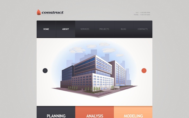 Pagina Web WordPress gratuita dell'agenzia di costruzioni