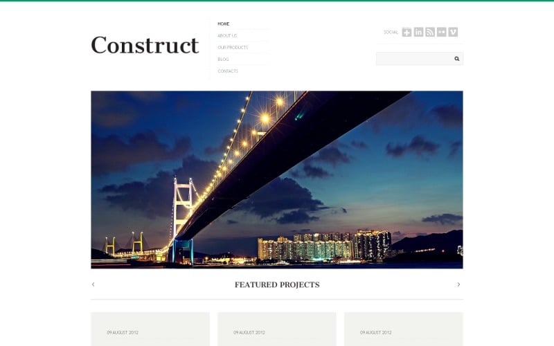 Plantilla gratuita para la promoción de la empresa de construcción de WordPress