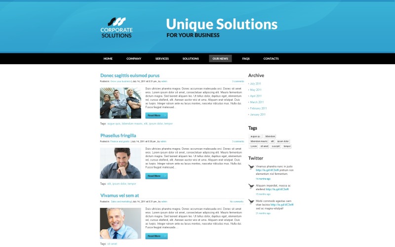 Site Web gratuit d'entreprise et de services WordPress