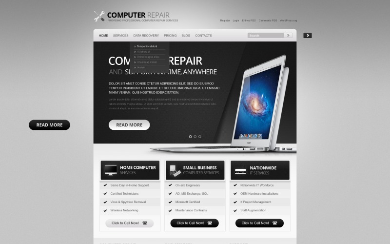 用于计算机维修的免费 WordPress 网站