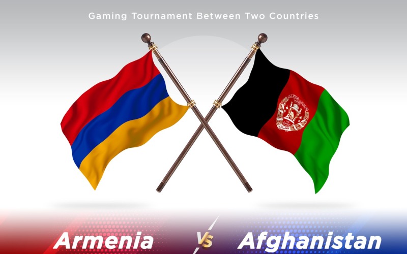 Armenië versus Afghanistan Two Flags