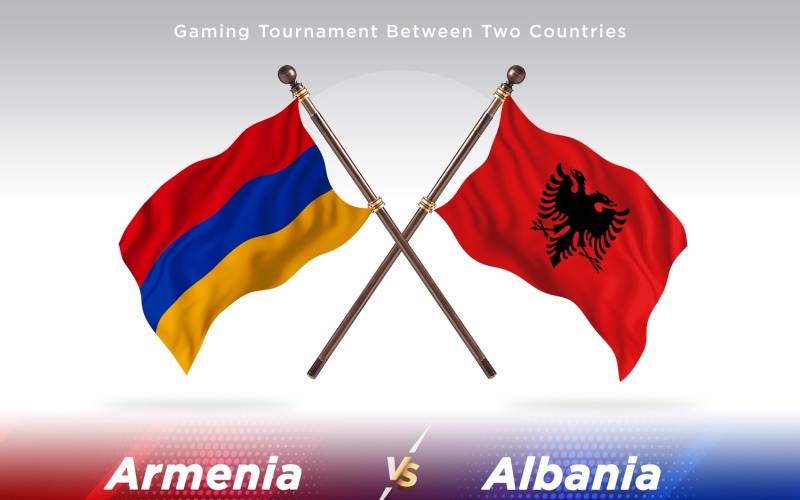Armenien gegen Albanien Zwei Flaggen