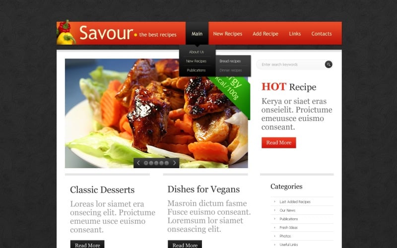 Бесплатная тема кулинарных рецептов WordPress