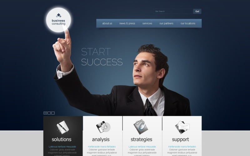 Free Business Consulting WordPress Layout & Website Template