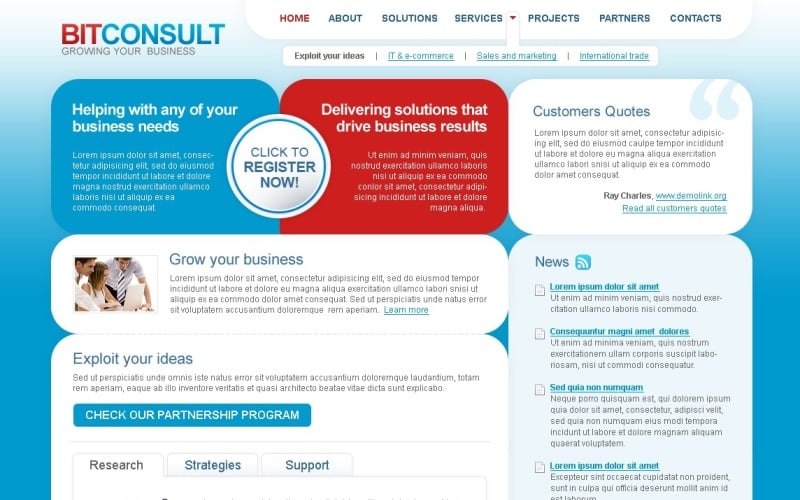 Free Consulting WordPress Blue Theme & Website Template