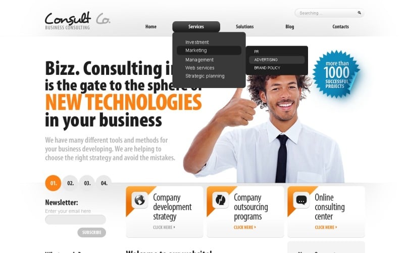 Free Consulting WordPress White Theme & Website Template