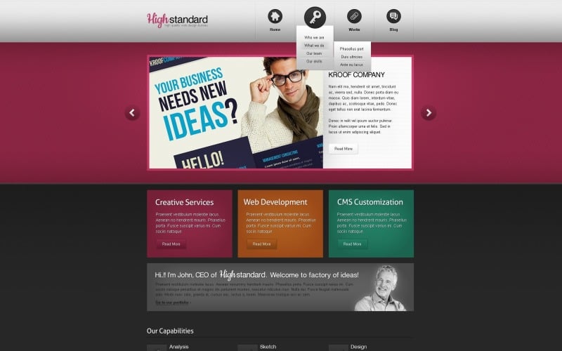 Free Design Company WordPress Layout & Website Template
