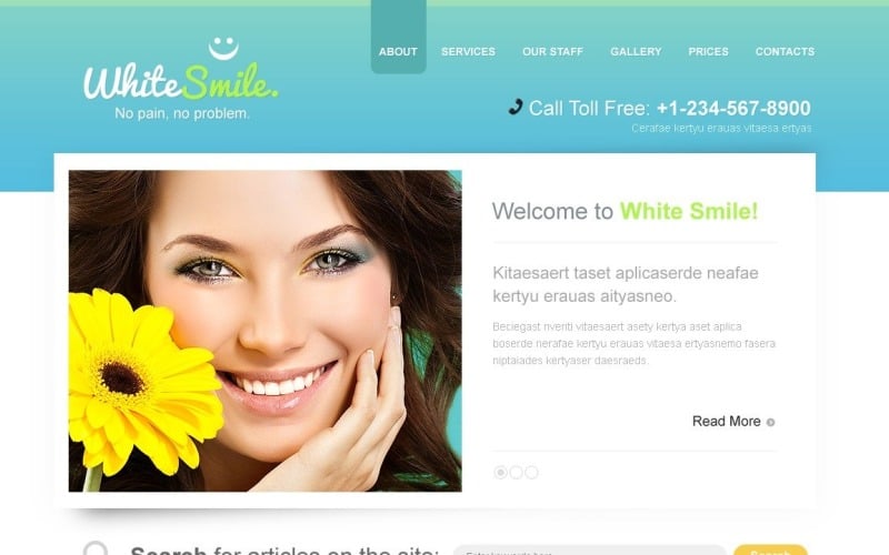 Gratis tandarts WordPress-thema en websitesjabloon