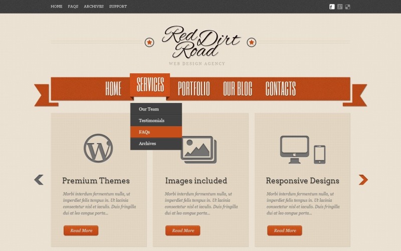 Kostenloses Design Studio Responsive WordPress Theme & Website-Vorlage