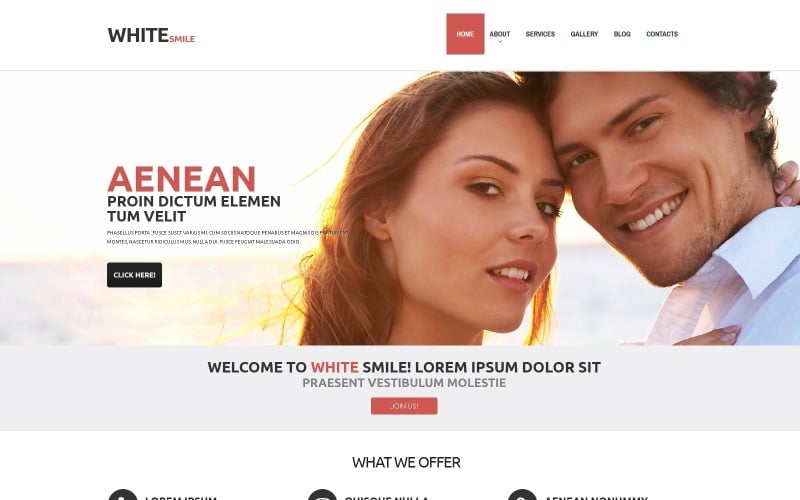 Plantilla de sitio web y tema de WordPress de dientes gratis