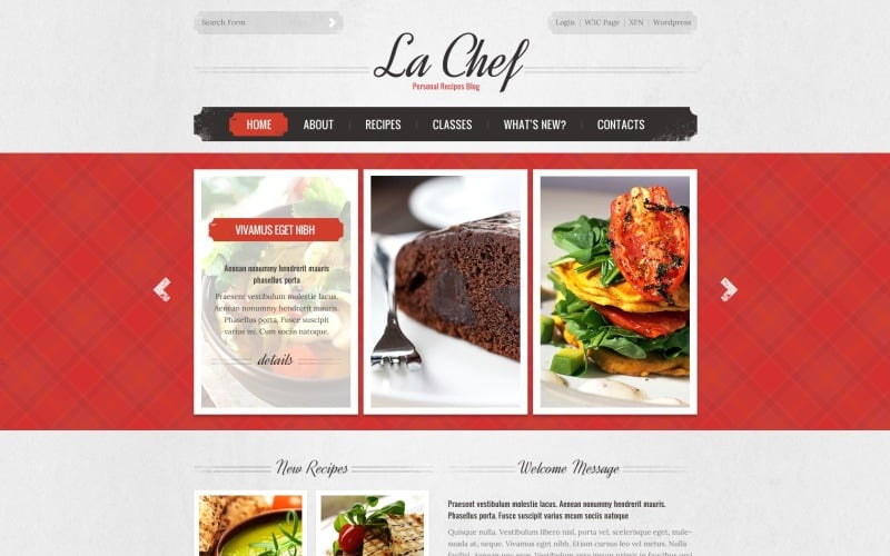 Tema de site de culinária grátis para WordPress