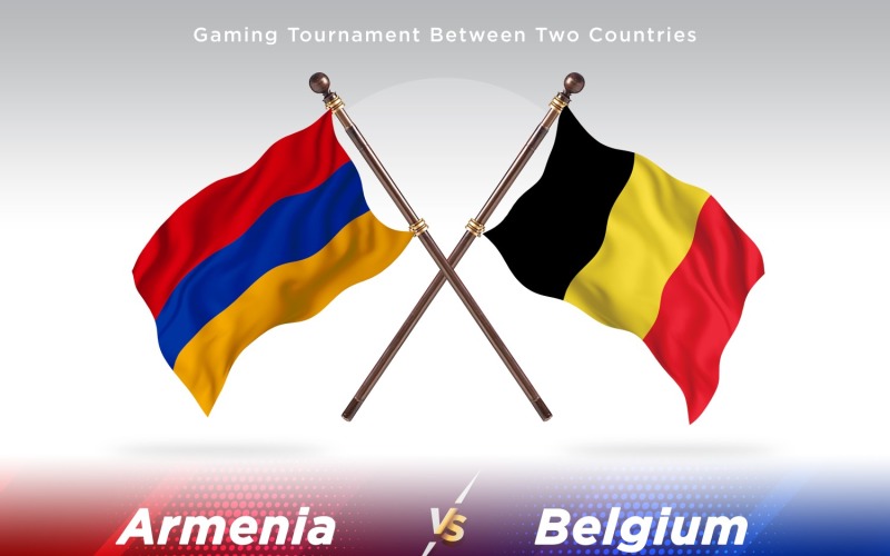 Armenia contro Belgio Two Flags