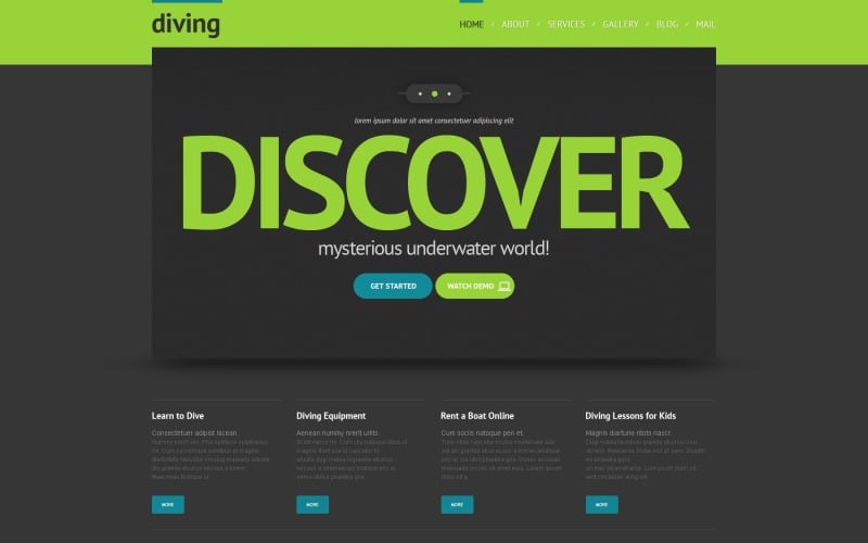 Free Discover Diving WordPress Theme & Website Template