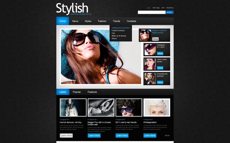 Безкоштовний макет веб -сайту WordPress для моди