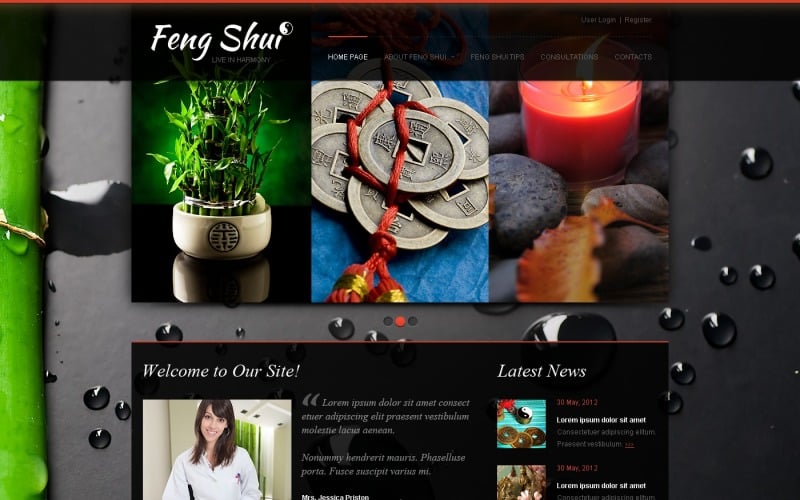 Darmowy motyw Feng Shui WordPress i szablon strony internetowej