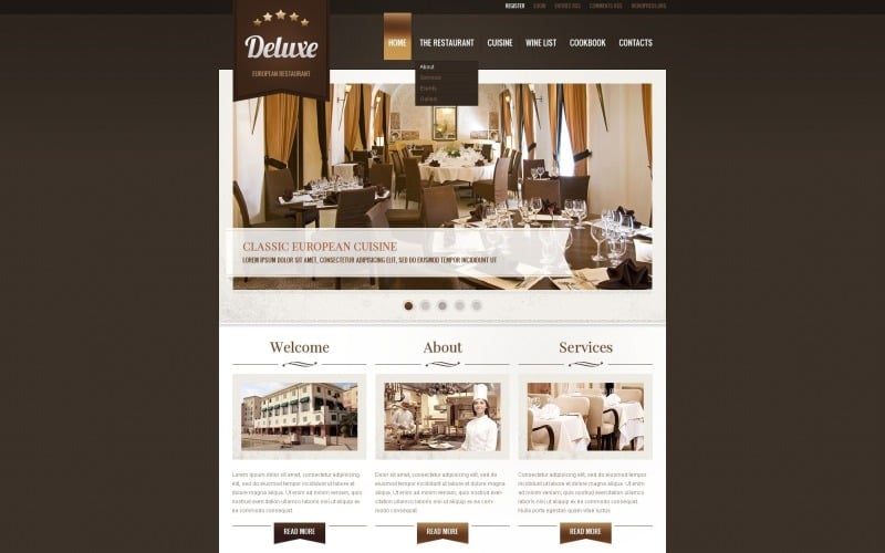 Free European Restaurant WordPress Theme & Website Template