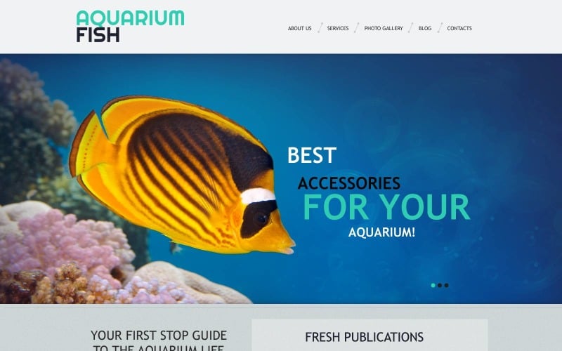 Free Fish Responsive WordPress Layout & Website Template