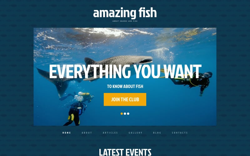 Free Fish Responsive WordPress Website Template