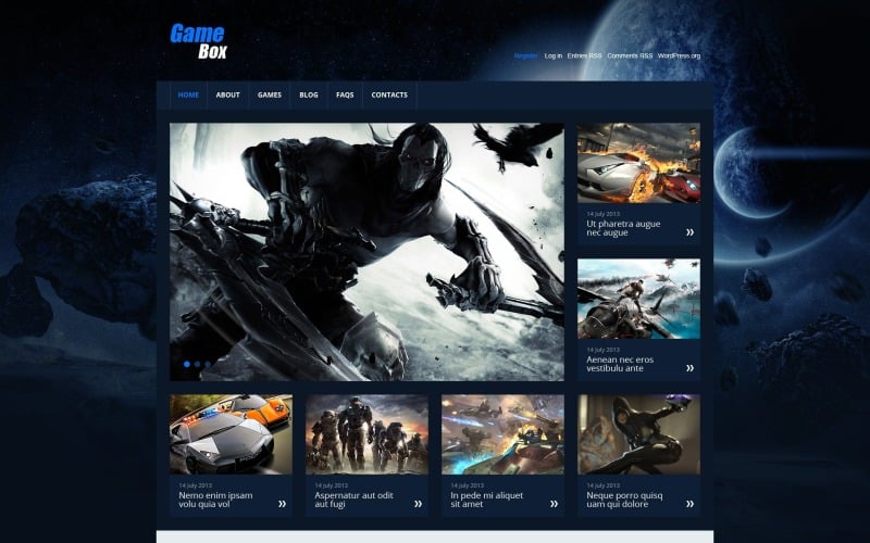 Download games and play free Website Template