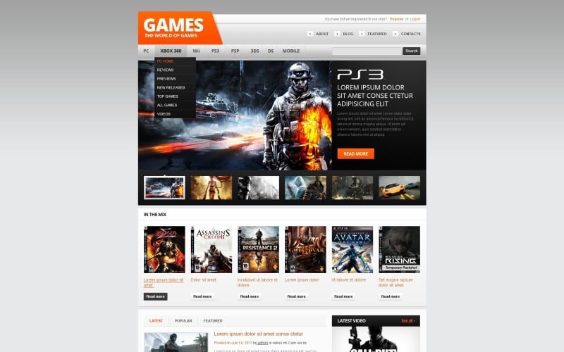 Free Games WordPress Theme & Website Template