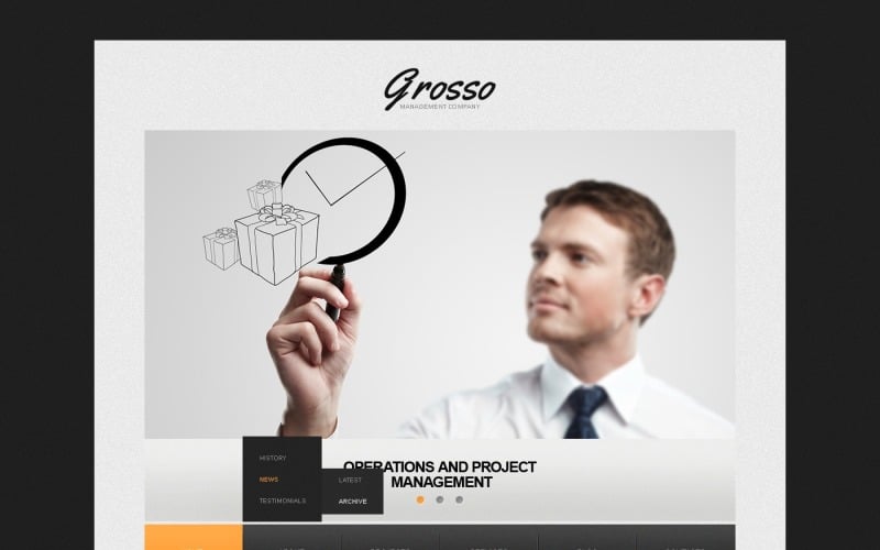 Free Gray Management Company WordPress Theme & Website Template