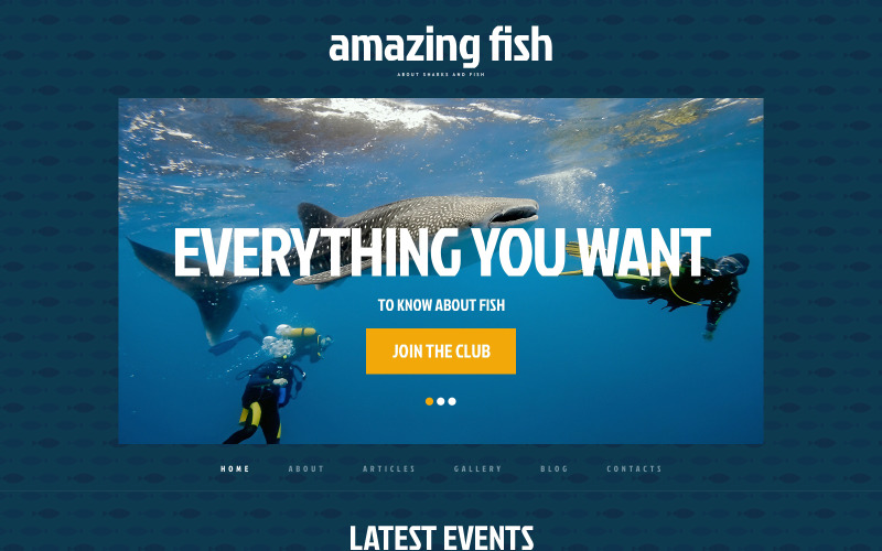Gratis Fish Responsive WordPress webbplatsmall