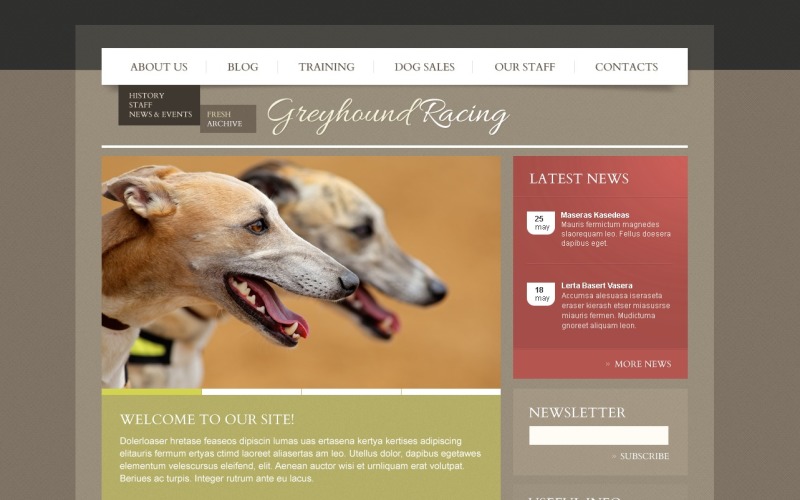 Gratis WordPress-lay-out en websitesjabloon voor honden