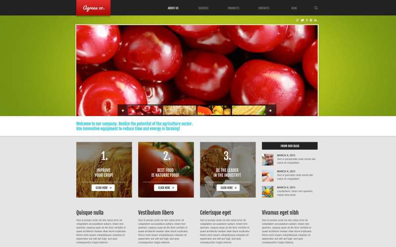 Gratis WordPress-thema en websitesjabloon voor landbouwbedrijven