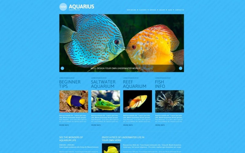 Kostenloses Fish Responsive WordPress-Theme und Website-Vorlage