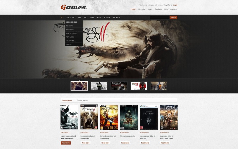 Kostenloses Gaming-Portal WordPress-Theme & Website-Vorlage