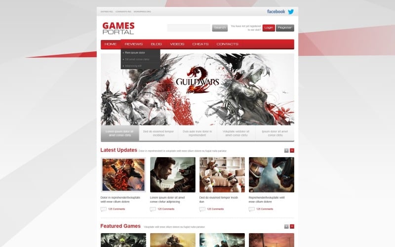 Plantilla de sitio web y diseño de WordPress para portal de juego gratuito