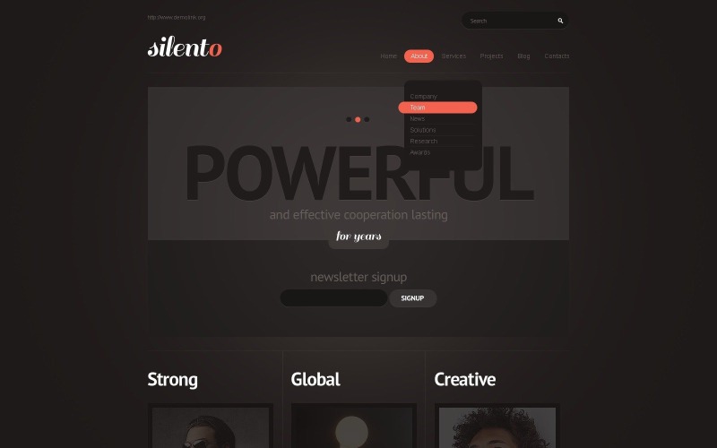 Tema grátis e modelo de site para WordPress de seguro elegante