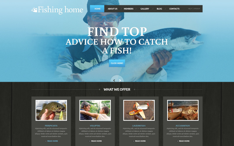 Thème WordPress gratuit et modèle de site Web adapté à la pêche