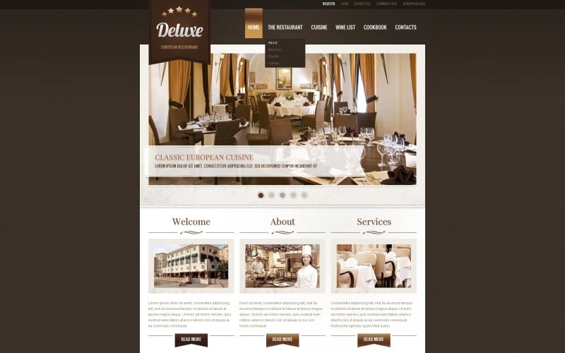 Ücretsiz Avrupa Restoranı WordPress Teması ve Web Sitesi Şablonu