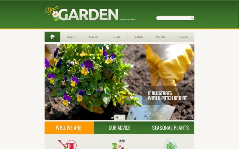 Ücretsiz Bahçe Tasarımı WordPress Düzeni ve Web Sitesi Şablonu