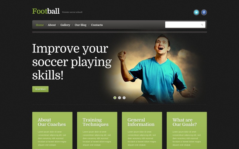 Ücretsiz Futbol Duyarlı WordPress Teması ve Web Sitesi Şablonu