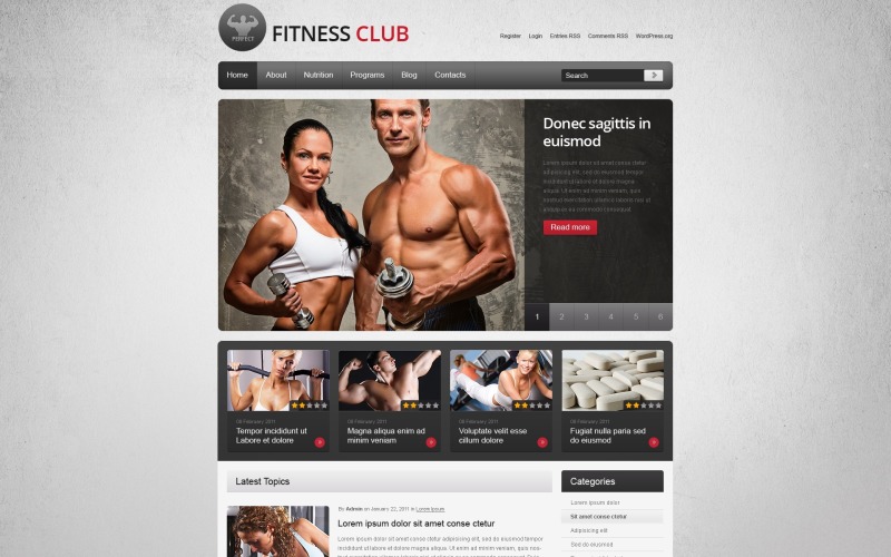 Zdarma Fitness a zdravý životní styl Téma webu WordPress