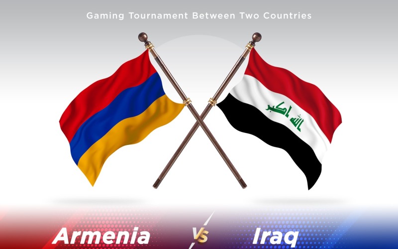 Armenia contra dos banderas de Irak