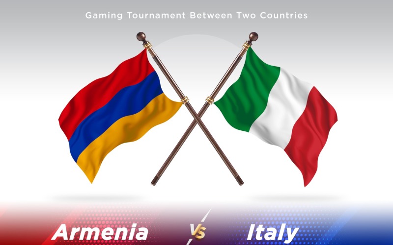 Armenia contro Italia Two Flags