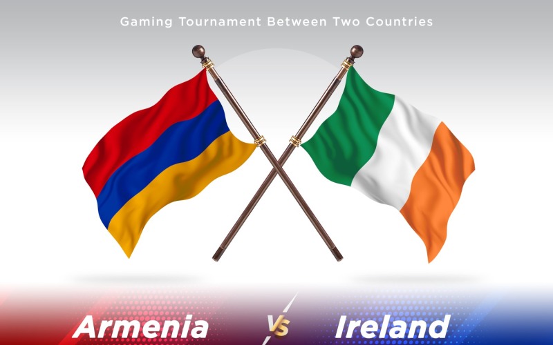 Armenien gegen Irland zwei Flaggen